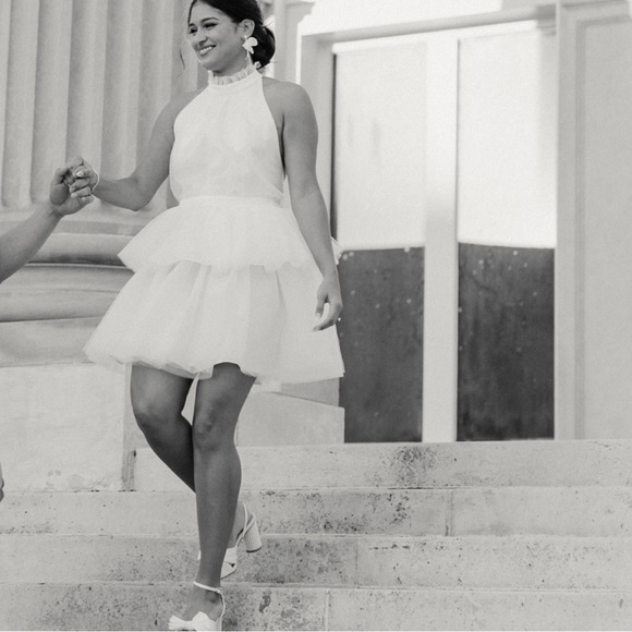 Hutch Tulle Halter Mini Dress Backless White size 6 or Small New - Picture 7 of 8